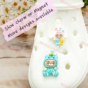 Shoe Charm or Magnet: Monster Bubu Shoe Charm, Labubu Magnet, Pika Labubu charms, Fridge and office Magnet, Kawaii Magnets
