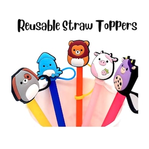 Straw Topper: Squish Straw Caps, Cute Tumbler Straw Cover, Squishy Dust Caps