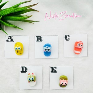 Bob shoe Charm, TV show inspired Shoe Charm, Yellow Sponge Cartoon Bag Charm, Cute slipper Shoe Button , Shoe Decoration, Kawaii shoe charm