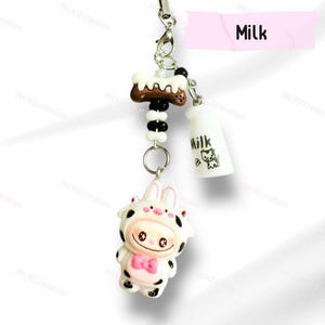 Kawaii LaBubu Phone Strap, LaBubu inspired Phone Charms, Keychain Straps, Earphone Phone accessory, Zipper Charm