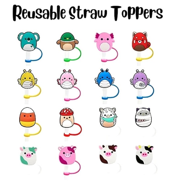 Squishmallow Straw Topper, Squish Straw Caps, Tumbler Straw Cover