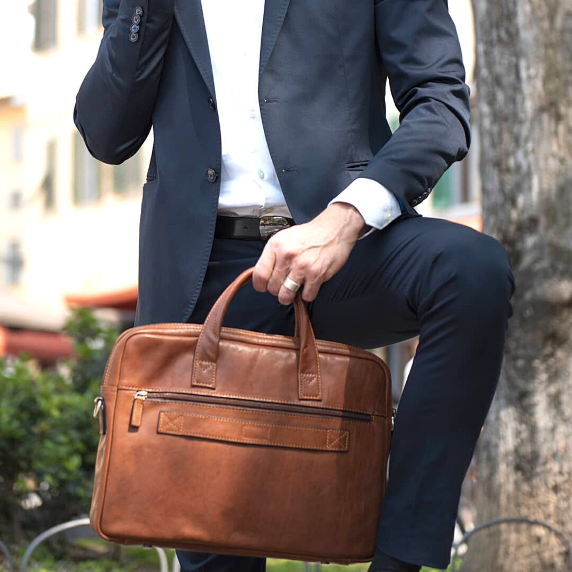 Italian Leather Business Bag for Men Leather Briefcase Laptop - Etsy UK