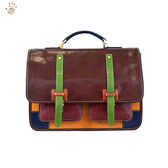 multicolor leather backpack