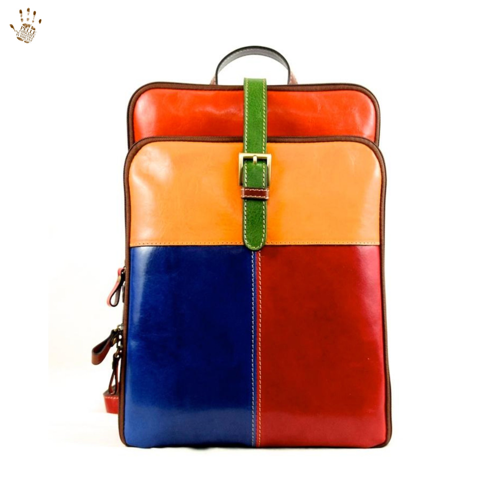 Multicolor Leather backpack for women Multicolor backpack | Etsy