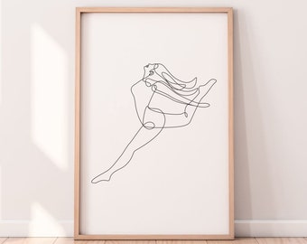 Druckbare Wandkunst Boho Line Art, Single Line Art, weiblicher Körper Line Art, einfache Linie druckbare Wandkunst, Drucke für die Gestaltung der Linie Kunst