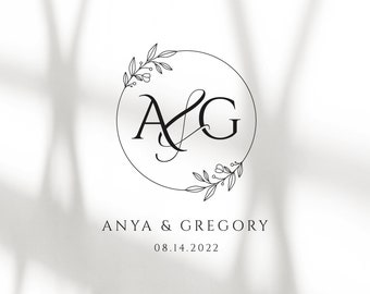 Elegant Wedding Logo Design, Premade Wedding Monogram, Couple Logo, Monogram, Wedding Design, Save The Date Logo, Wedding Initials