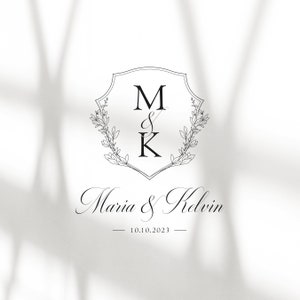 Monogramme de mariage élégant, monogramme de mariage premade, cadeau de mariage monogramme, monogramme de mariage SVG, logo de mariage, signe de monogramme de mariage