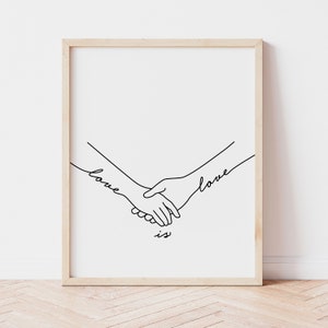 Love Is Love, Abstract Line Art, Printable Wallart, Wall Art, Livingroom, Kitchen, Picture Frame Display, Line Drawing, Minimalist Design