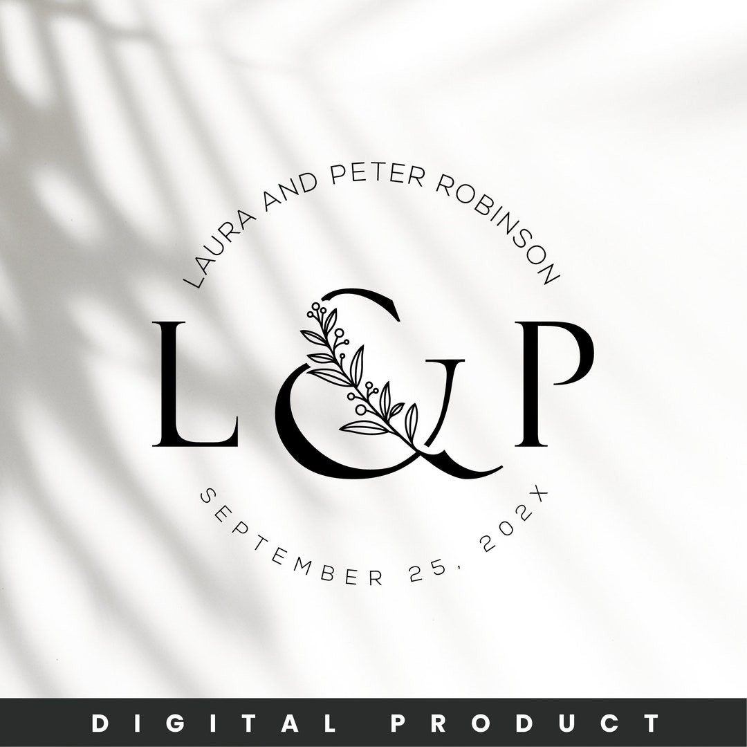 Elegant Wedding Monogram, Modern Wedding Logo, Premade Wedding Monogram ...