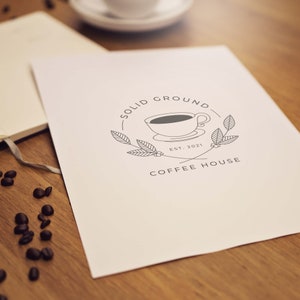 Vorgefertigtes Coffee Shop Logo, Business Logo Design, Logo Design, Cafe Logo, Markenlogo, Benutzerdefiniertes Logo, Vorgefertigtes Logo, Markenlogo, Benutzerdefiniertes Logo Schild