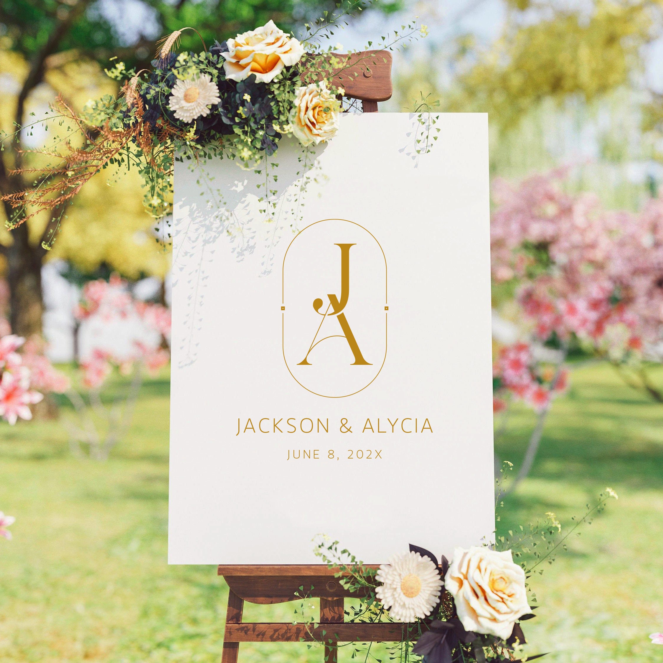 Elegant Modern Wedding Monogram, Premade Wedding Logo Design, Wedding ...
