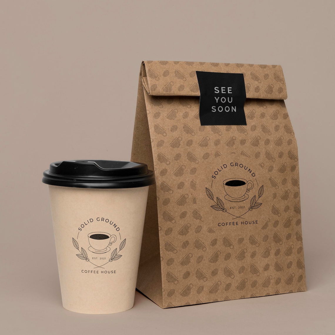 Premade Coffee Shop Logo Premade Business Card Design Coffee Etsy