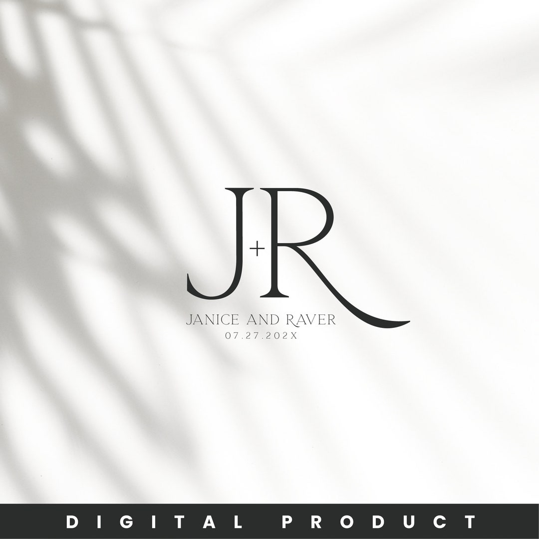Elegant Modern Wedding Monogram, Premade Wedding Logo Design, Couple ...