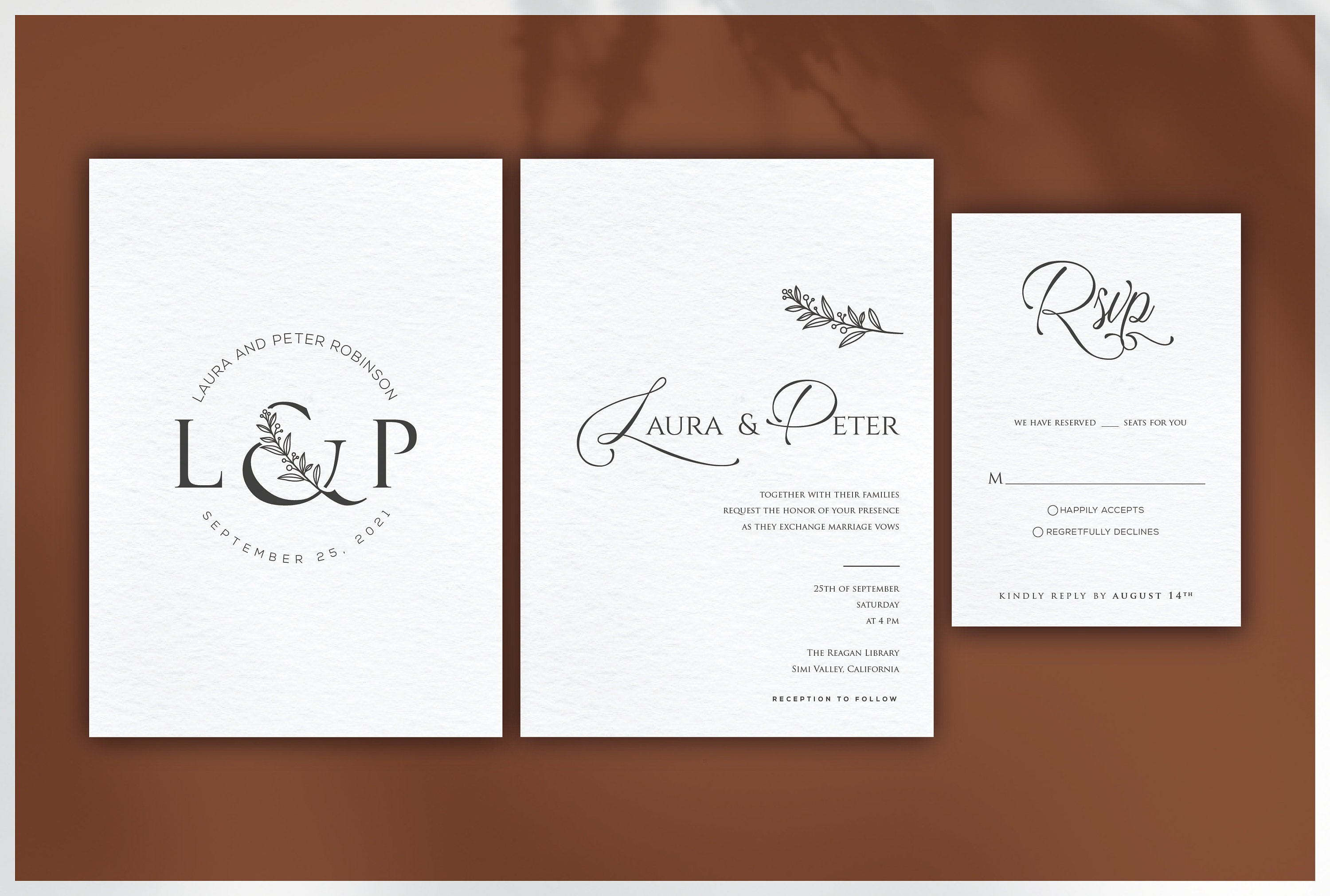 Elegant Wedding Monogram, Modern Wedding Logo, Premade Wedding Monogram ...