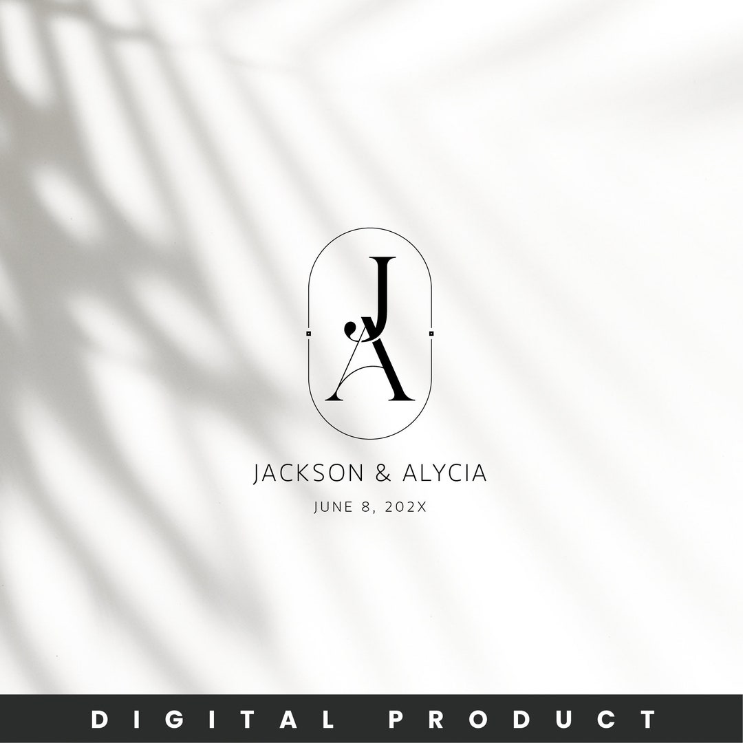 Elegant Modern Wedding Monogram, Premade Wedding Logo Design, Wedding ...