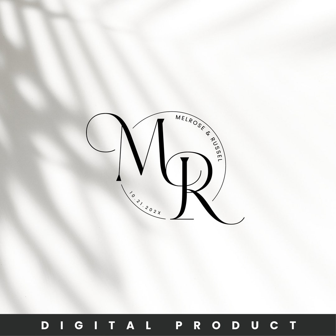 Elegant Modern Wedding Monogram, Premade Wedding Logo Design, Wedding ...