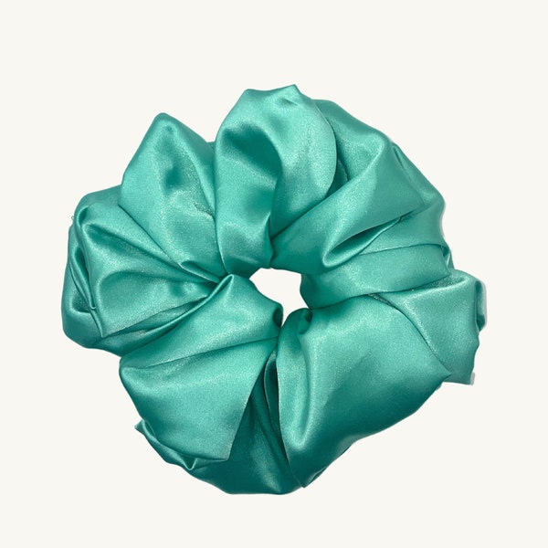 Large Mint Silk Scrunchies Bridesmaid Scrunchies Silk Satin Soft Hair Scrunchies Hair Accessories for Her Perfect Bridesmaid Proposal Gift