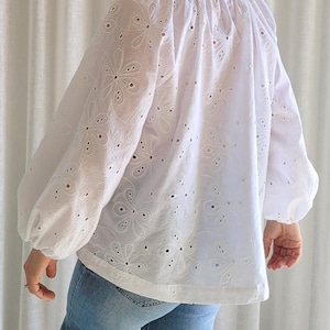 Digitalt sömnadsmönster för kvinnor, mönster för överdimensionerad blus, boho blusmönster, vardagsskjorta, gör-det-själv boho skjorta, linneskjorta bild 5
