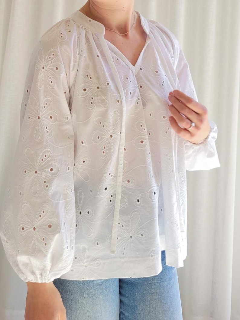 Digitalt sömnadsmönster för kvinnor, mönster för överdimensionerad blus, boho blusmönster, vardagsskjorta, gör-det-själv boho skjorta, linneskjorta bild 3