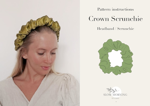 Scrunchie pattern, Easy Sewing Pattern for Beginners, Headband pattern, Sewing patterns for women, DIY gift ideas, Christmas gift idea