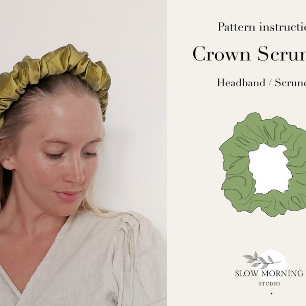 Scrunchie pattern, Easy Sewing Pattern for Beginners, Headband pattern, Sewing patterns for women, DIY gift ideas, Christmas gift idea