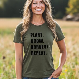 Plant. Grow. Harvest. Repeat. Graphic T-Shirt, Farming Shirt, Garden Shirt, Farmer Gift, Farmers Shirt, Farm Gift, Farming Country Shirt