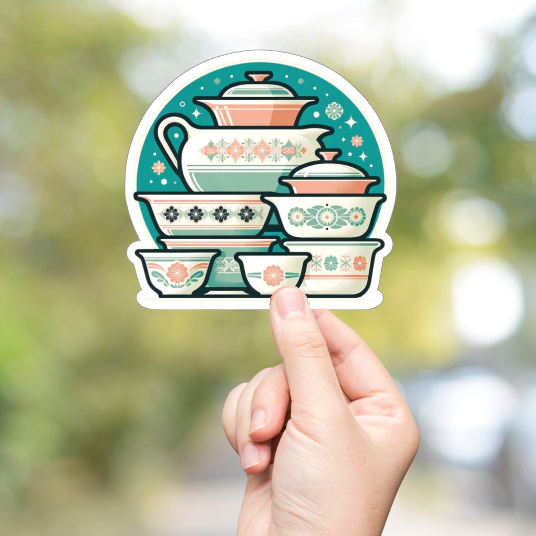Pastel Retro Pyrex Corningware Sticker Grandma Kitchen Gift for Mom ...