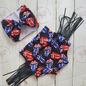 Patriotic Rolling Stones Fringe Bummies