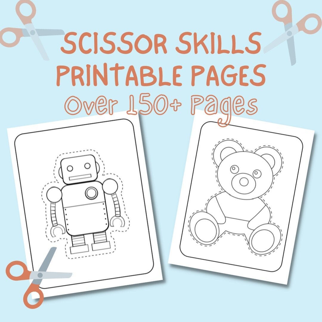 Scissor Skills Printable 150 Pages Etsy España