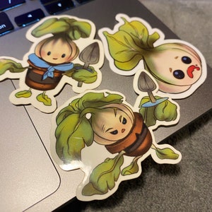 Pak Choi Boi stickers van 3 stuks glanzend gecoat vinyl, planner, telefoon, tablet, laptop en dagboek, dagboekstickers