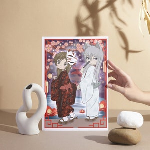KamiHaji Print / Kamisama Kiss / Shoujo Art Print/ chibi anime Valentines Present