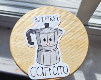 Coffee Cafecito Coffee Lover Spanish Regalos para Mama Sticker Kawaii Stickers/Water bottle/ Laptop Decal / Water Resistant/
