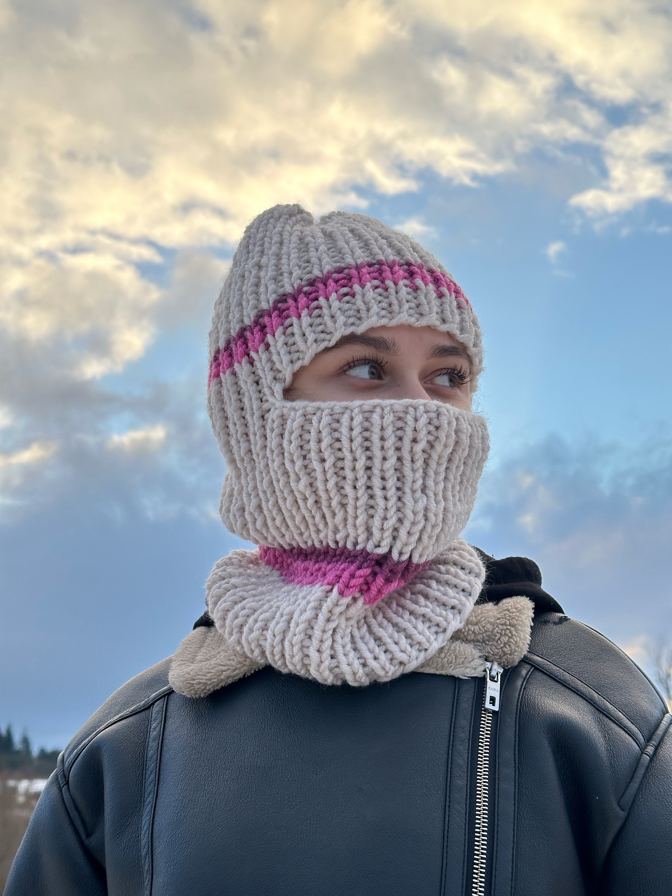 小物 TODAYFUL Hand Knit Balaclava Hand Knit Balaclava, Handmade Balaclava, Winter Warm Hat