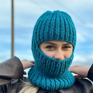 Cagoule femme tricot laine cachemire BH7 hiver cache col