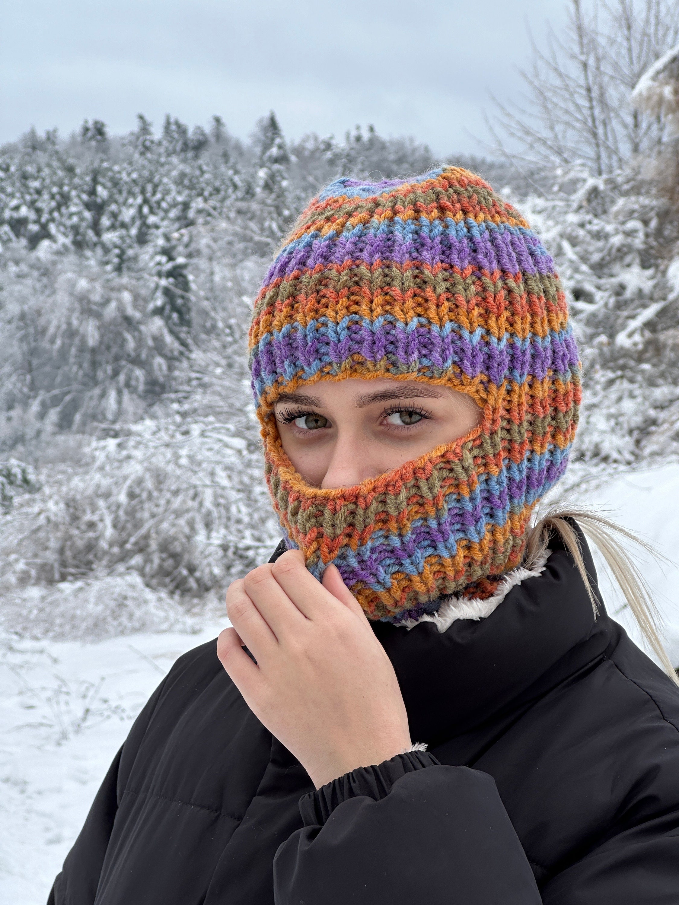 小物 TODAYFUL Hand Knit Balaclava Hand Knit Balaclava, Handmade Balaclava, Winter Warm Hat