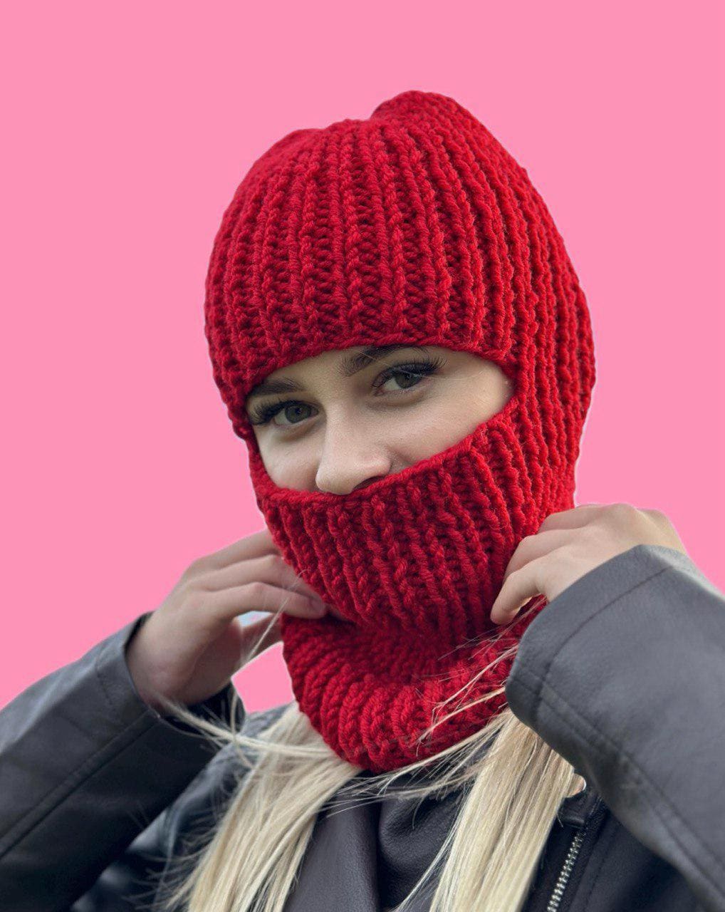 Red Handmade Balaclava for Men. Warm Soft Ski Mask - Etsy