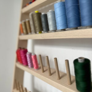 Bobbin Rack Sewing Thread Organizer. Sewing Organizer, Wood Wall Mount Rack,  Wooden Thread Holder, Thread Organizer, Thread Rack for Sewing 