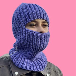 unisex warm purple balaclava, face mask, winter full face mask for men, ski mask, face cover