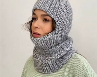 Balaclava/ face mask/ winter hats/ Chunky Beanie /knit face mask/ knit balaclava/ handmade hats/ beanie hat/ knitting hat