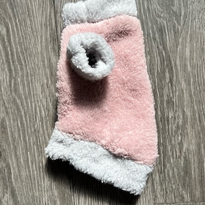 Manteau en peluche et sherpa pour sphynx/petits animaux de compagnie Pink and Grey