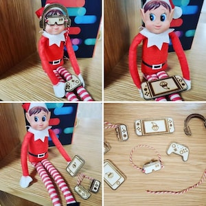 Naughty Christmas Elf Tech Gamer Props Bundle Ornament Decoration Posted UK