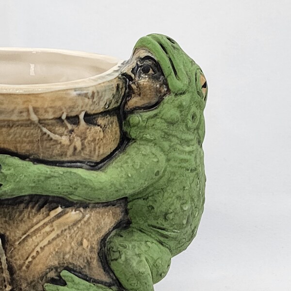 Rare~Tom Hatton~Ceramic Coffee Mug~Frogman~Nature Rules~Signed
