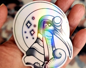 Djehuty Moon - Holographic Vinyl Sticker