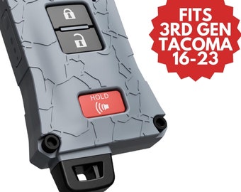 Upgraded Key Fob Case for Toyota Tacoma Compatible with Tacoma 2016+ ,Tundra 20-21, 4Runner 20-21 | Custom Colors | Rugged Off-Road Styled