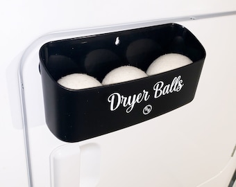 Dryer Ball Holder with Magnetic Back for Laundry Room