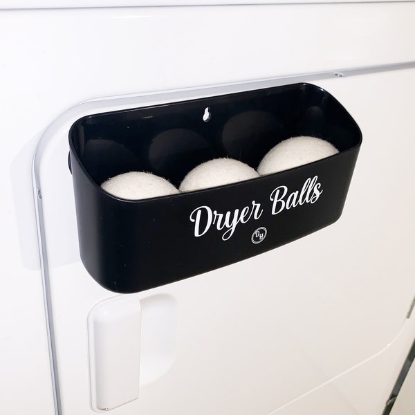 Dryer Ball Holder with Magnetic Back for Laundry Room