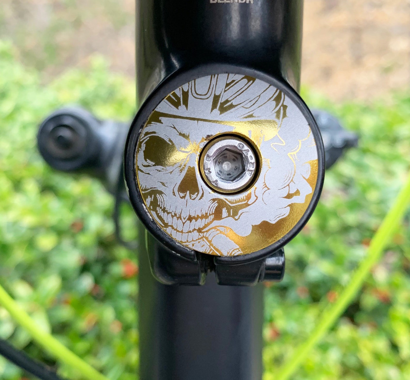 MTB Bike Top Cap Smoking Skull black Stem Cap Headset Cap Etsy UK