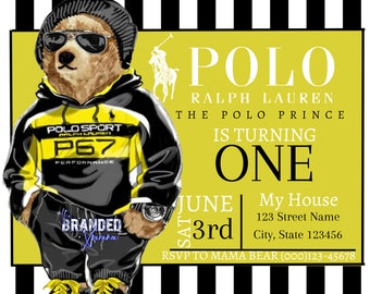 Polo Prince Birthday Invitation Canva DIY