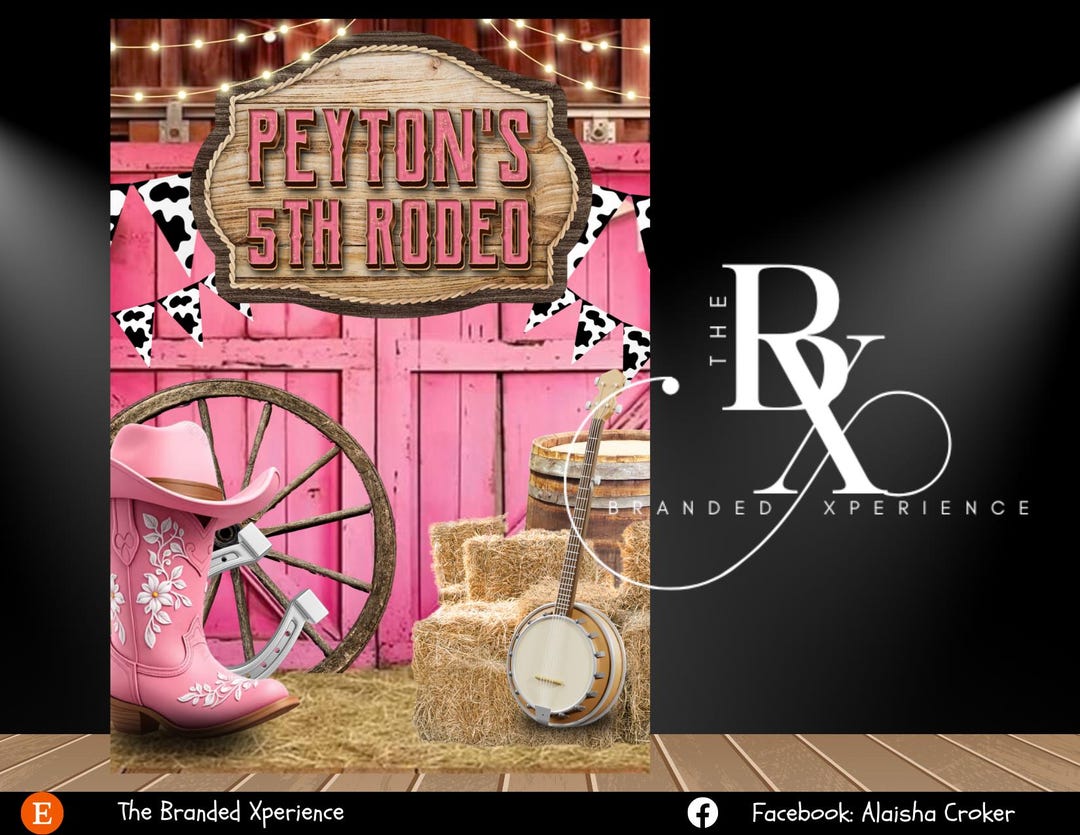 Rhinestone Rodeo Backdrop Pink Rodeo Backdrop - Etsy