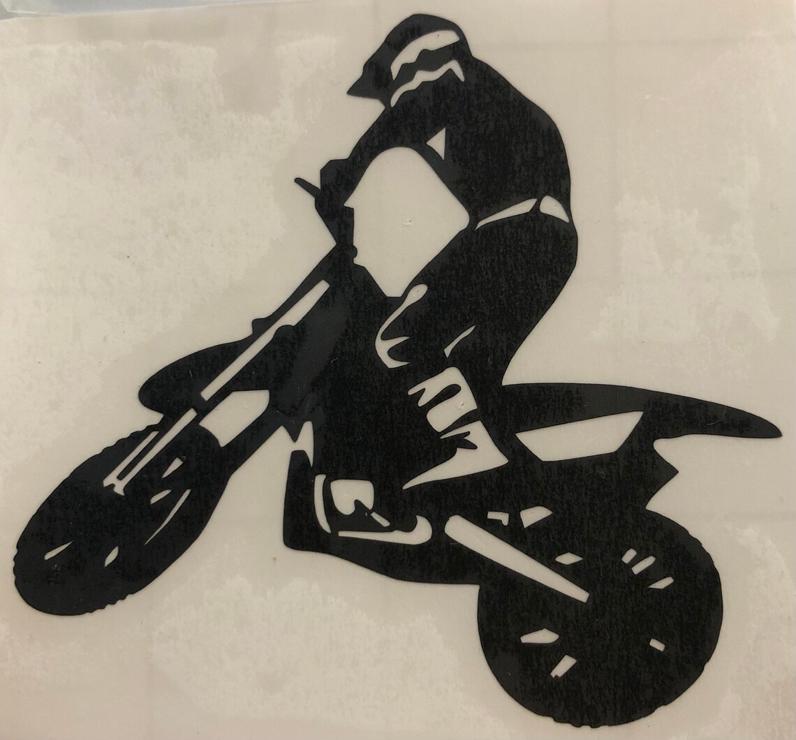 Dirt Bike Vinyl Decal 3x3.5 inches. Etsy